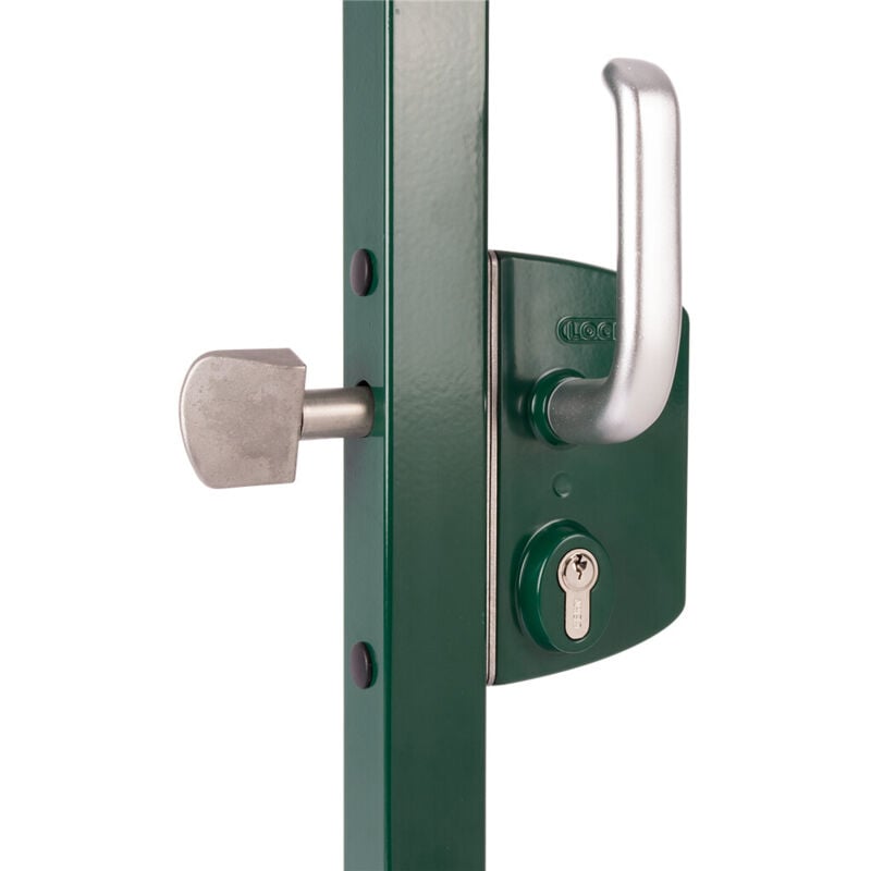 Serrure pour portail coulissant pour profils ronds de 40 mm en avec 3006S en ral silv Locinox