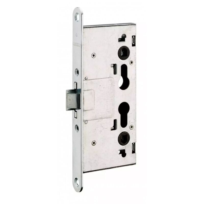 Boitier de serrure encastrable à cylindre pour porte de chaufferie, axe 65mm, industrie, anti-panique, bouts ronds