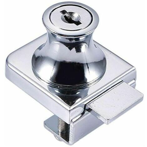 Serrure pour porte vitrée JOORRT, serrure en acier chromé, serrure pour porte vitrée, serrure pour vitrine de magasin pour porte vitrée, mèche de 5 à 8 mm avec 2 clés-AquaForge