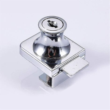 Serrure pour porte vitrée, serrure en acier chromé, serrure pour écran en verre, serrure pour portes vitrées, serrure pour armoire avec perçage de 5 à 8 mm, 2 clés incluses, cadeau idéal-AquaForge