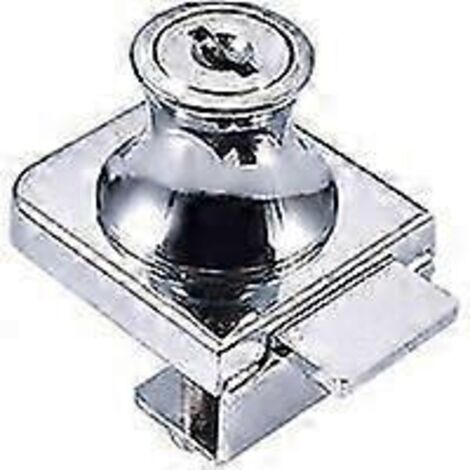 Serrure pour porte vitrée, serrure en acier chromé, serrure pour écran en verre, serrure pour portes vitrées, serrure pour armoire avec perçage de 5 à 8 mm et 2 clés-AquaForge