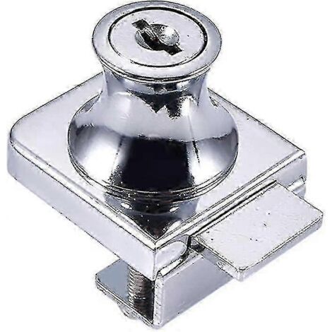 Serrure pour porte vitrée, serrure en acier chromé, serrure pour portes vitrées, serrure vitrine avec foret de 5 à 8 mm et 2 clés-AquaForge