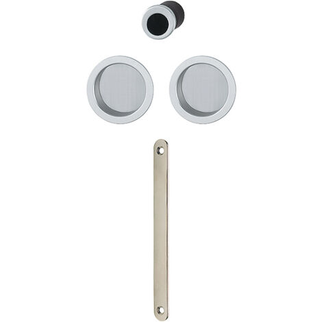 Serrure pour portes coulissantes - Axe : - - Décor : Alu satiné - Modèle : Poignées cuvettes - Pour porte d'épaisseur : 35 mm - Version : C - HOPPE