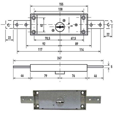 Serrure pour volets roulants 2 clés, ouverture droite, diamètre 1600 mm, puissance