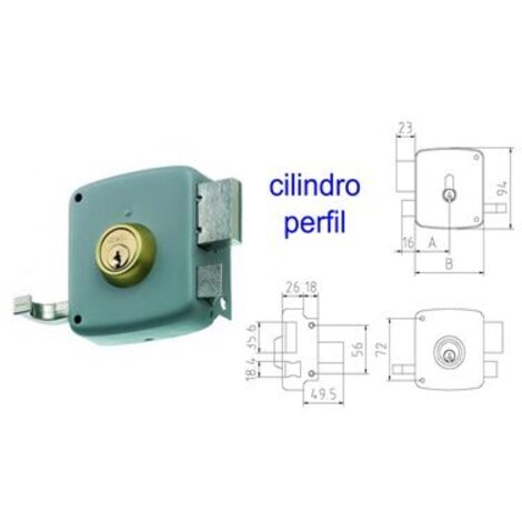 Serrure saillante MCM 2525P-80 Profil de cylindre peint à gauche