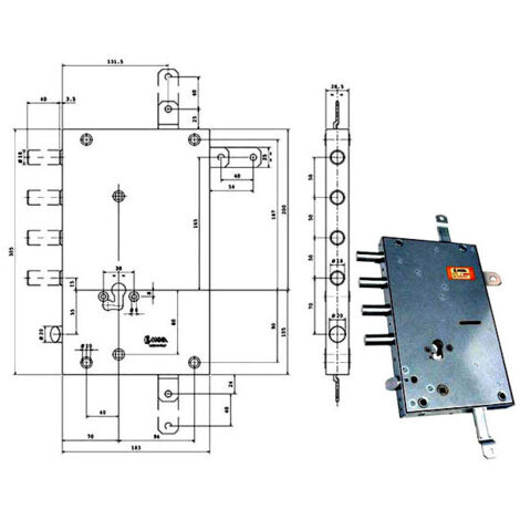 Serrure Sic.Quintupl.Cil.E70 Rsblq666/500Rf Moia