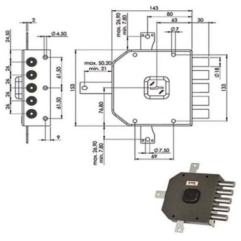 Serrure Sic.Quintupl.Sx Dm A415 Moia