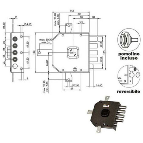Serrure Sic.Quintupl.Sx Dm A416 Moia