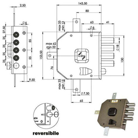 Serrure Sic.Quintupl.Sx Dm G416 Moia