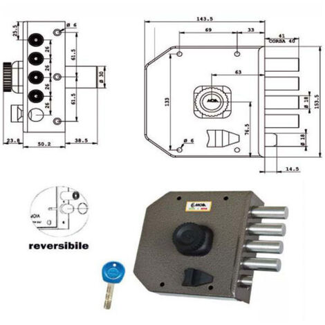 Serrure Sic.Semplice Dx Pompe Ja422 Moia