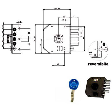 Serrure Sic.Semplice Sx Pompe Jm422 Moia