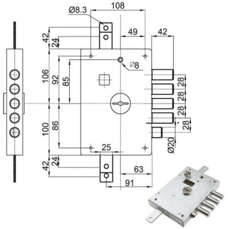 Serrure Sic.Triplex Gauche Dm E63 6112-1Se Atra