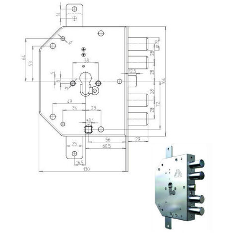 Serrure Sic.Triplex Sx Cil. 2155G-11 Cr