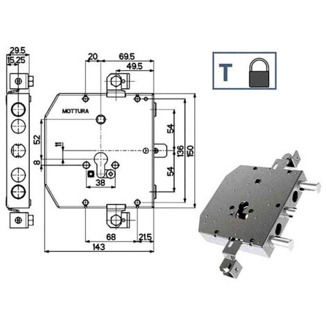 Serrure Sic.Triplice 89E30 Mottura
