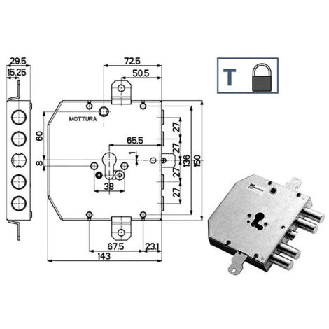 Serrure Sic.Triplice 89E31 Mottura