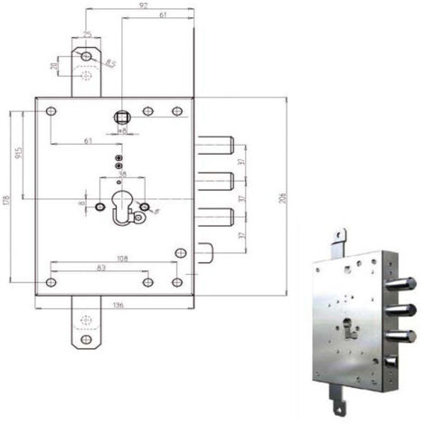 Serrure Sic.Triplice Cil. 7056G-51 Cr