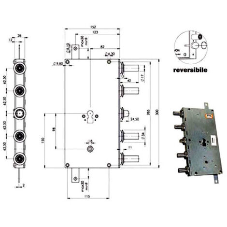 Serrure Sic.Triplice Cil. E82 Ariete 5933/B Moia