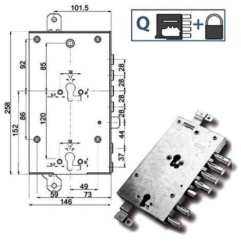 Serrure Sic.Triplice Dx 89845 Mottura