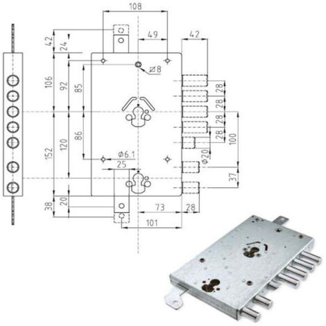 Serrure Sic.Triplice Dx Cylindre E73 Ne46-7 Atra