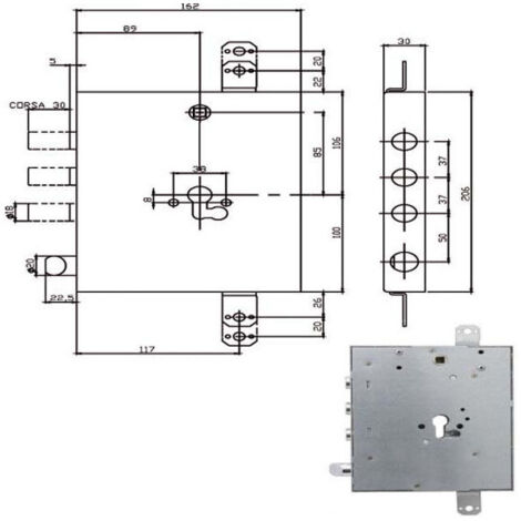 Serrure Sic.Triplice Dx/Sx 668.0537.0G80 Iseo