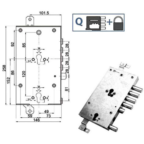 Serrure Sic.Triplice Sx 89845 Mottura