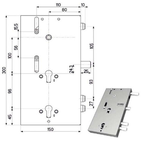 Serrure Sic.Triplice Sx 89F30 Mottura
