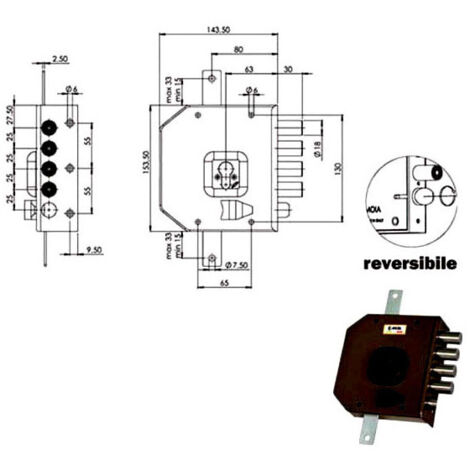 Serrure Sic.Triplice Sx Cil. G454 Moia