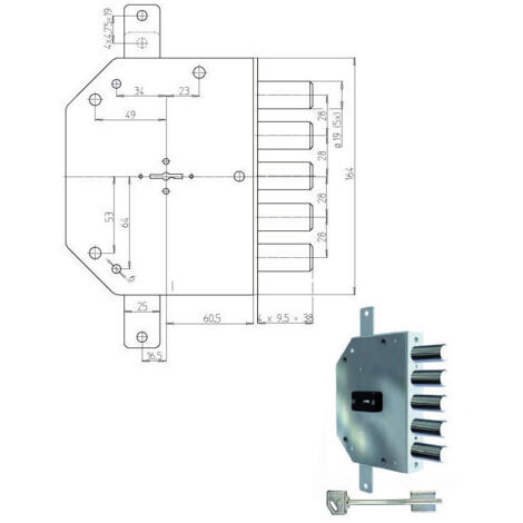 Serrure Sic.Triplice Sx Dm 2105-11N Cr