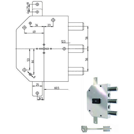 Serrure Sic.Triplice Sx Dm 2105-61N Cr