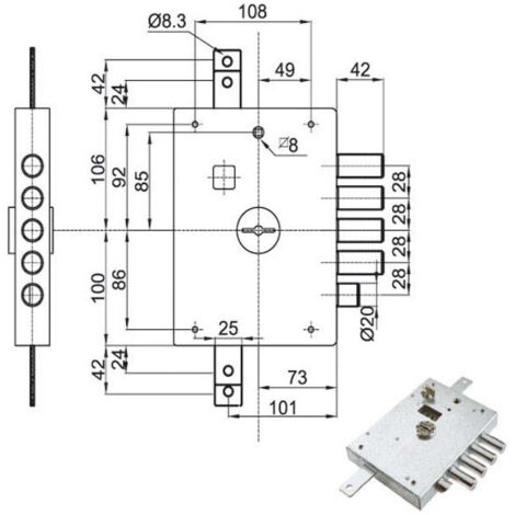 Serrure Sic.Triplice Sx Dm E73 7112-1Se Atra
