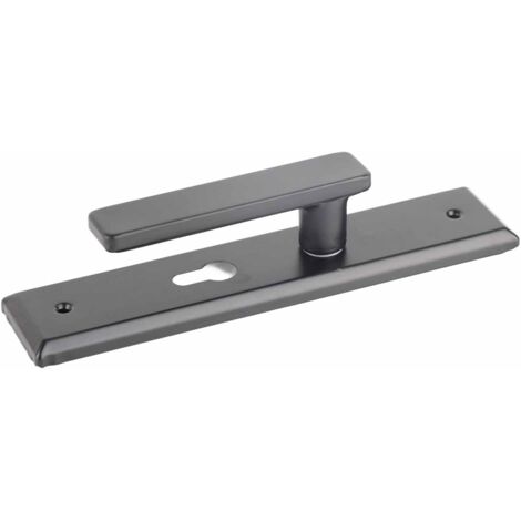 Serrure Silencieuse à Poignée Universal 2 Pièces - Aluminium Noir 125mm - Anti-Blocage pour Porte de Maison et Chambre