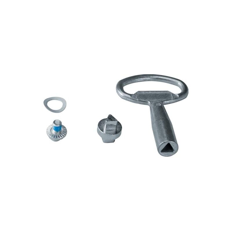 Serrure triangle mâle 7mm chromée + clé IP5-6 pour coffret vega D et univers HAGER FZ502