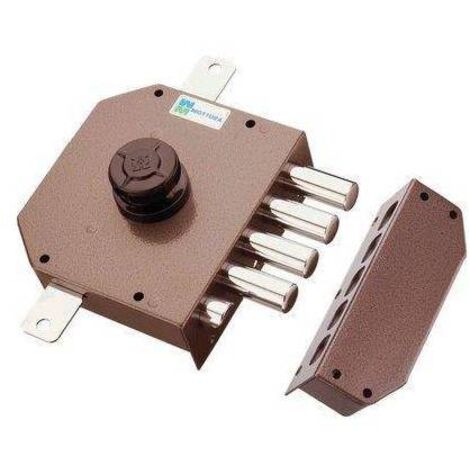 Serrure triple à appliquer avec loquet avec bouton de pompe 30631 - mm.60 cylindre droit ø mm.30 (30631VD60X)