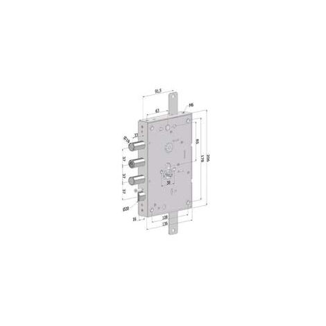 Serrure Triple pour Portes Blindées Cylindre Européen Revers.Int.37 265 - (2651SCR0337CXX)