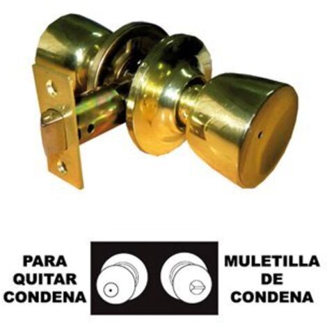 Serrure tubulaire bec-de-cane à condamnation 3503 - axe 70mm - laiton poli - Tesa securité