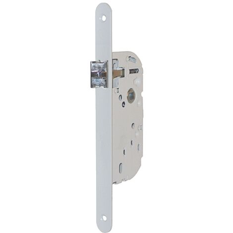 Vachette – Serrure à larder blanche droite à fouillot – Axe 40 mm – 1 point de fermeture – Acier laqué blanc – Réversible sans démontage