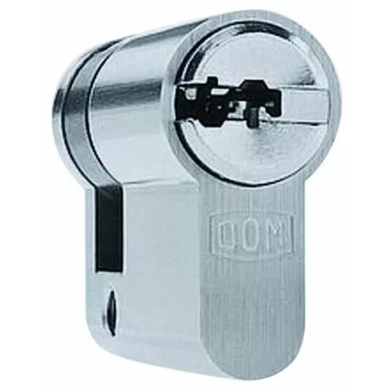 Serrure à larder 1 point D451 - 50 mm - clé l - Bout rond - noir - avec gâche Vachette