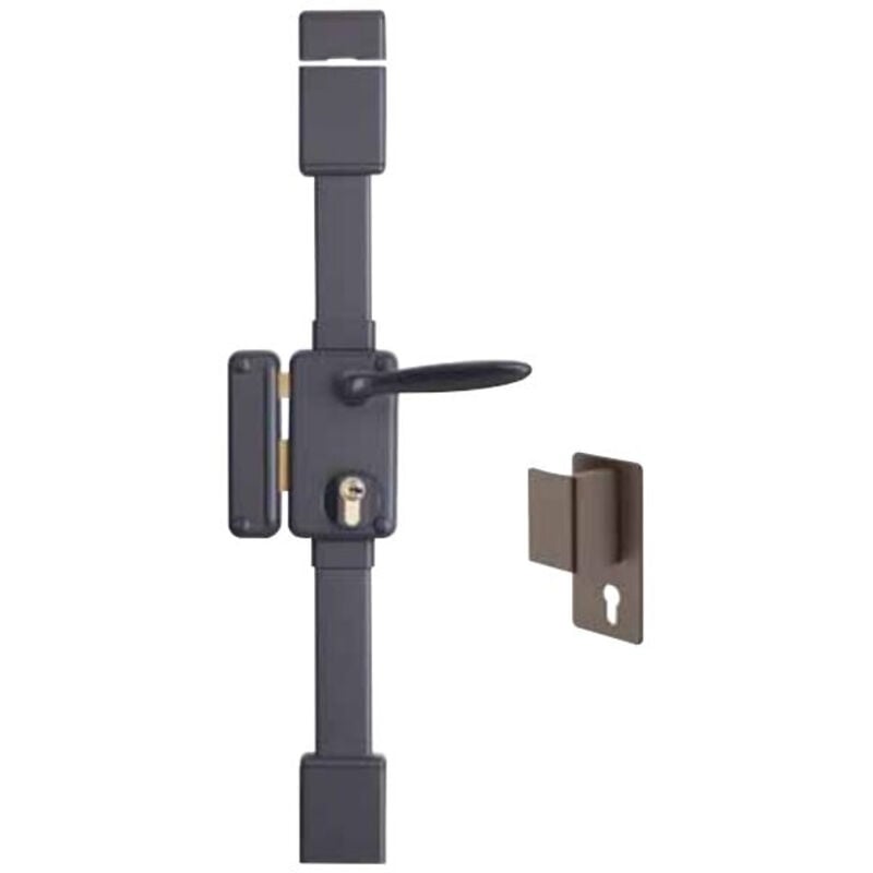 Thirard - Boitier de serrure en applique Beluga à fouillot pour porte d'entrée, gauche, 3 pts, axe 45mm, marron