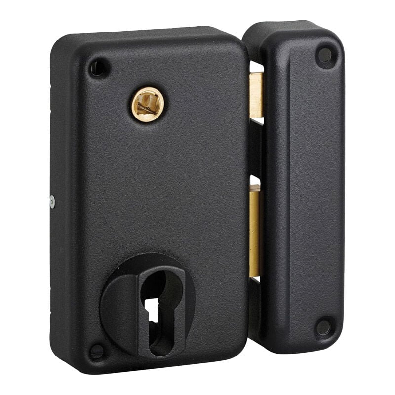 Thirard - Serrure verticale à fouillot - Axe : 45 mm - Décor : Noir granité - Pose : En applique - Pour porte d'épaisseur : 45 mm - Sens : Droite