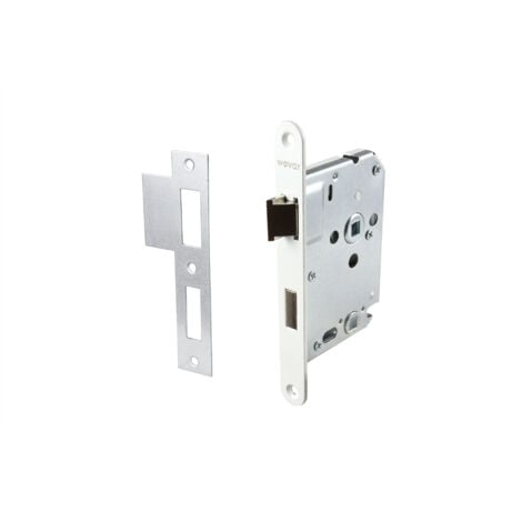 Serrure WC avec plaque frontale blanche PC63 - Par pièce