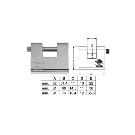 Serrures Corbin pour volets roulants 21190 blindés Ka 91 mm