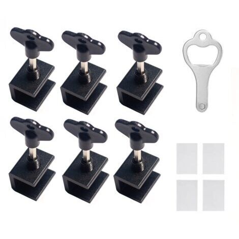 Serrures de fenêtre coulissantes, serrures de compartiment coulissant, blocs de porte coulissante réglables, 6 pièces