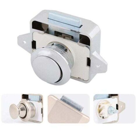 Serrures de porte à bouton-poussoir - serrures de porte de placard sans clé pour camping-car, paquet de 5, argent