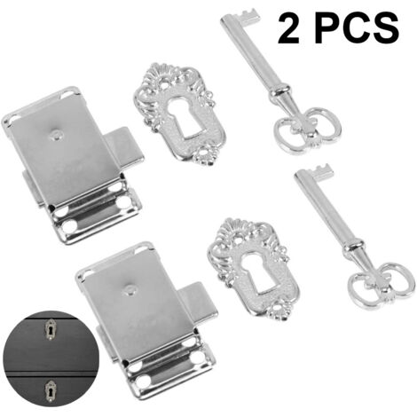 Serrures De Porte D'armoire Vintage Avec Clé Ensemble 2 Pièces