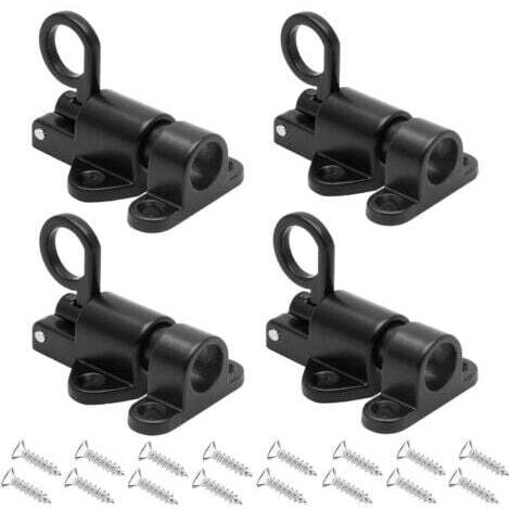 Serrures de porte élastiques 4 pièces, serrures de porte à ressort automatiques noires avec vis pour portes et fenêtres en bois, armoires, armoires