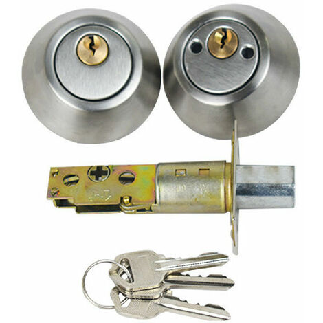 Serrures de porte en acier inoxydable, serrure à pêne dormant monocylindre 3 clés, ouverture simple, porte intérieure extérieure, serrure de chambre à coucher, en chrome satiné 1 pièce 13Treize