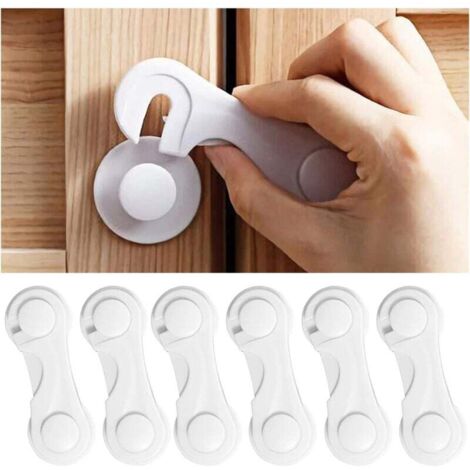 Serrures de tiroir de placard de sécurité pour enfants, 6 pièces, serrures d'armoire et de tiroir, armoire de sécurité pour enfants, serrure de placard pour meubles, cuisine, adhésif fort