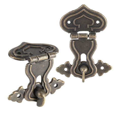 Serrures pour boîtes vintage 10 Pack Serrure à loquet bronze zinc antique Coffre cadeau bijoux taille 6.3x4.8cm avec vis
