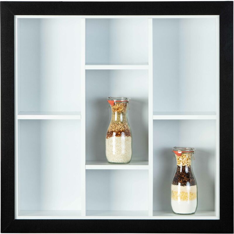 Serry Étagère murale avec 7 compartiments, noir, blanc.