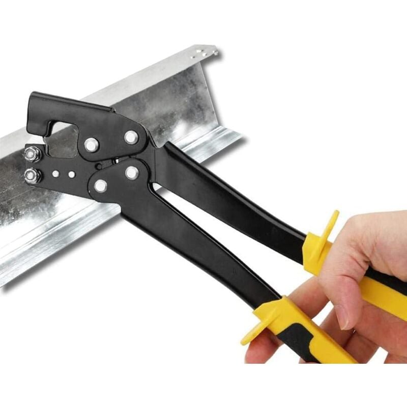 Gistuch Sertisseur De Goujon En Acier, Outil à Main Pour Cloison SèChe Keel Metal Punch Lock, Pince à PoinçOnner Fixe à Quille En Acier LéGer Pour La